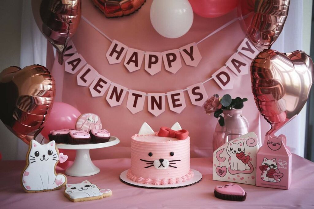 Valentine Theme Kitty Decoraciones y suministros para fiestas