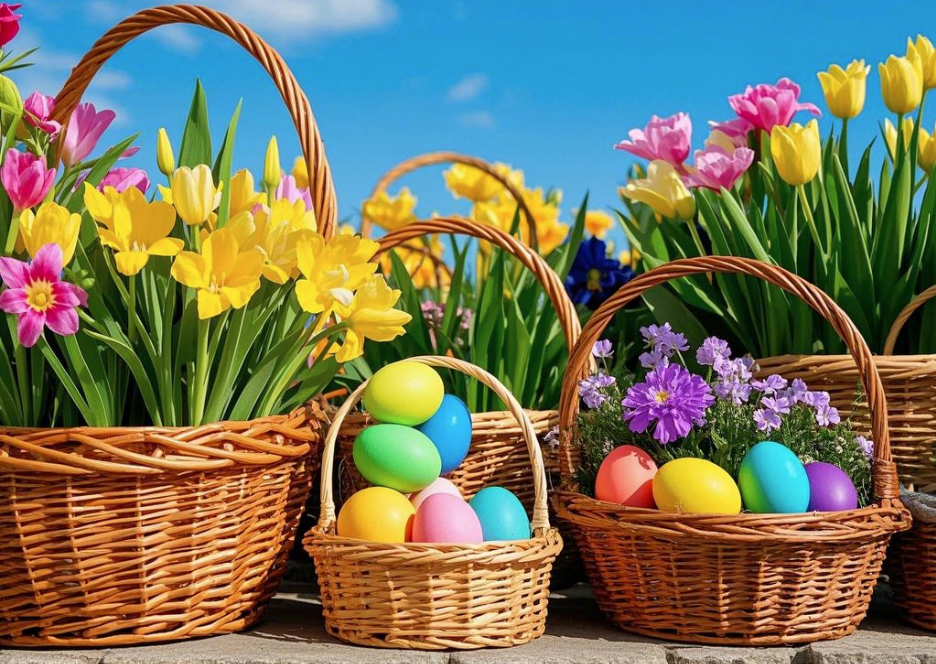 Various Basket Styles for Easter Flower Arrangements